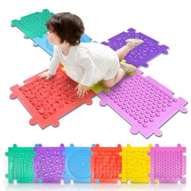 Imagem de Onyoloy Foam Play Mat for Kids: 6 Pieces Square EVA Foam Interlocking Tile Floor Puzzle Mat, Infant and Toddler Play Mat, Soft Non-Toxic Sensory Floor Tiles for Baby Gym, Nursery, Playroom