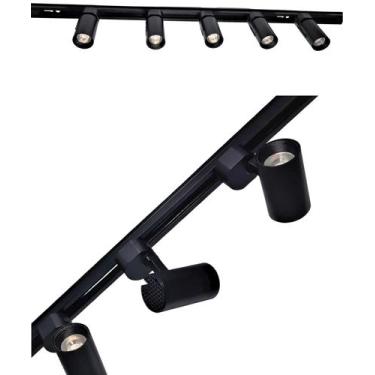 Imagem de Trilho Eletrificado 1 Metro Preto Com 4 Spots Led 7W 4000K - Bela Home