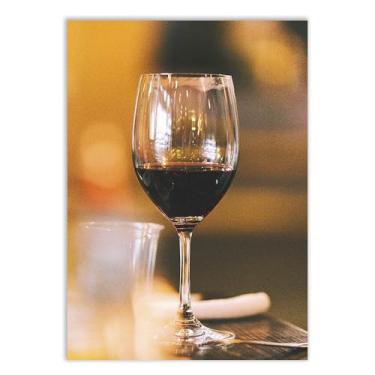 Imagem de Placa Decorativa Taça De Vinho Fotografia Bar Bebida Decoração Poster Quarto Sala