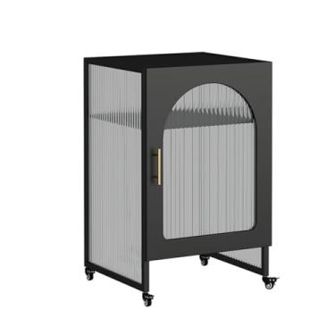 Imagem de Armário de armazenamento varrendo robô prateleira armário de armazenamento vassoura organizador armário de vidro removível aparador sala de estar rack de armazenamento