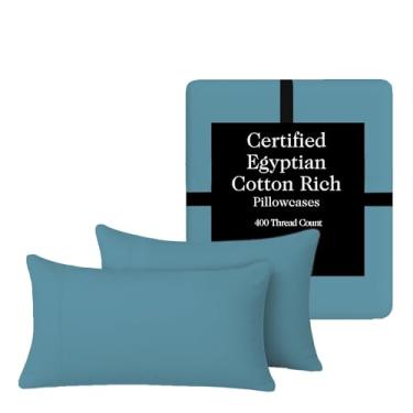 Imagem de TLC NY Conjunto de fronhas de cetim de algodão egípcio - luxuosas 400 fios, fronhas de cetim respiráveis e amigáveis à pele - mais macias após cada lavagem - Certificado Oeko-TEX - fronhas de cetim