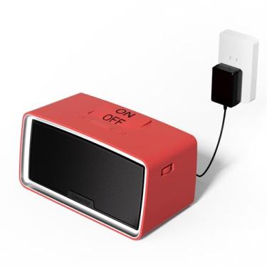 Imagem de ClaspVital Leitor de música simples de um toque para idosos | Leitor de áudio para idosos 32 GB TF Card com leitor | Leitor de música MP3 de 6.000 músicas, presente para demência, Alzheimer (vermelho)
