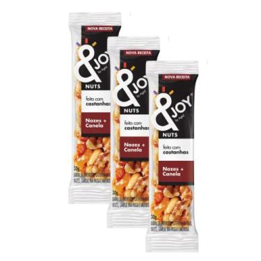 Imagem de Kit 3 Barra de Cereais &Joy Mixed Nuts Nozes e Canela Caixa com 2 Unid