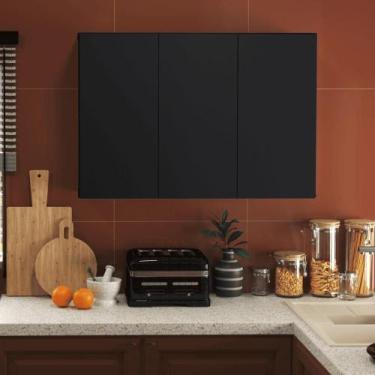 Imagem de Armario Aéreo Liza 03 Portas preto - Mais de Casa