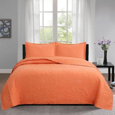 Imagem de Capa De Cama De Casal 240 X 260 Cm Colcha Acolchoada 100% Algodão Com 2 Fronhas, Manta De Cama Macia E Confortável, @4, 240x260cm