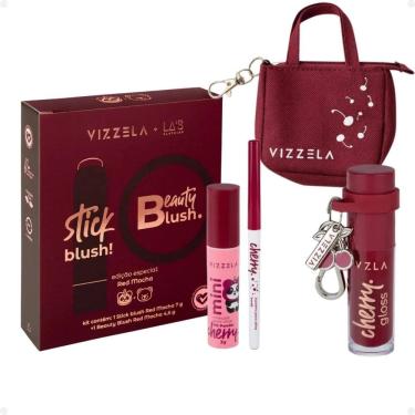 Imagem de Kit : Blush Stick e Compacto Red, Lapiseira, Gloss e Máscara de Cílios Mini Cherry + Mimo