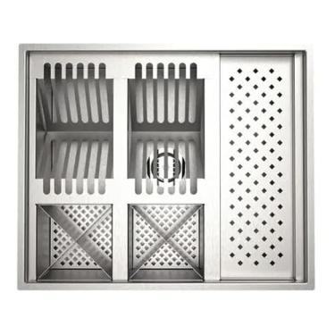 Imagem de Escorredor de Louças Embutido Premium em Aço Inox 58x48cm Escovado