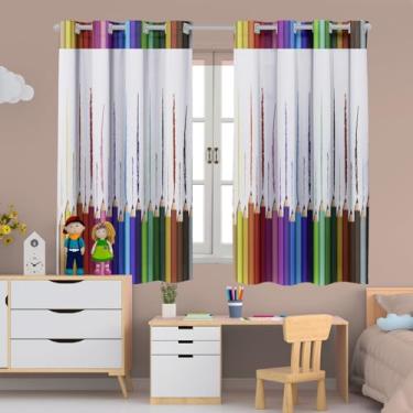 Imagem de Cortina Infantil Estampada, 2,00x1,50m, Poliéster, para Quarto de Menina ou Menino, Decorativa (LAPIS MAGICO)
