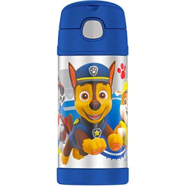 Imagem de THERMOS FUNTAINER Garrafa infantil com canudo de aço inoxidável isolada a vácuo de 350 ml, Patrulha Canina