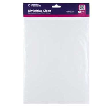 Imagem de Divisória Clean Caderno Inteligente 4 Unidades Tamanho Grande Caderno 