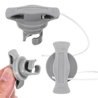 Imagem de SHINEOFI 2 peças de tampas de válvula de barco infláveis – plugues de ar em espiral de PVC, vedação de proteção à prova d'água, ajuste universal para caiaque, SUP, boias de piscina, jangadas (cinza