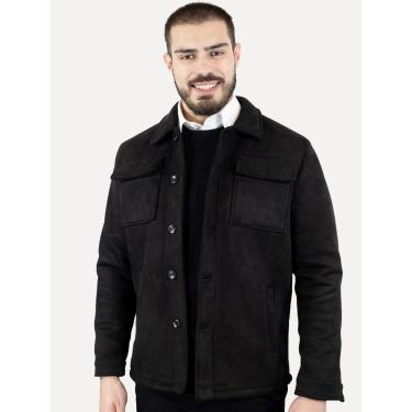 Imagem de Casaco Dixen Masculino Casual Suede Pockets Preto-Masculino