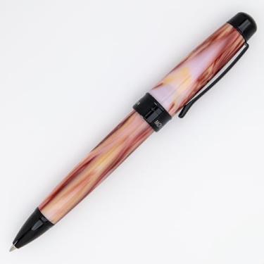 Imagem de Monteverde Caneta esferográfica USA Prima Luxury – Acabamento em resina redemoinho vermelho – Tinta gel azul suave – Inclui refil de gel extra – Caneta recarregável estilo Parker – Presente elegante