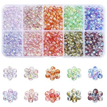 Imagem de UR URLIFEHALL 1200 contas de semente de vidro de 4 mm, 10 cores, pintadas, transparentes, pequenas contas redondas para fazer você mesmo, pulseira da amizade, colar, fabricação de joias