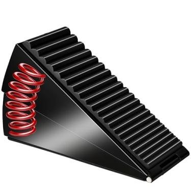 Imagem de Rolhas de porta resistentes, rolha de porta de mola premium para parte inferior da porta, rolhas de borracha grandes ajustáveis cunha com metal, batente de porta adequado para qualquer porta pesada