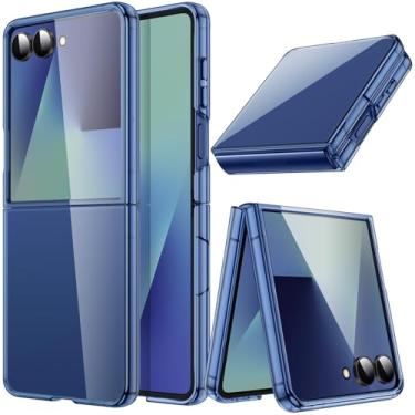 Imagem de JETech Capa para Samsung Galaxy Z Flip 7 2025, Estojo Rígida de PC Transparente e Cristalina, Case Protetora Fina Anti-Riscos e à Prova de Choque para Telemóvel (Azul)