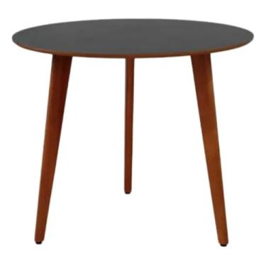 Imagem de Mesa De Jantar Redonda Júlia 70cm - Pés Em Madeira Maciça (Preta)