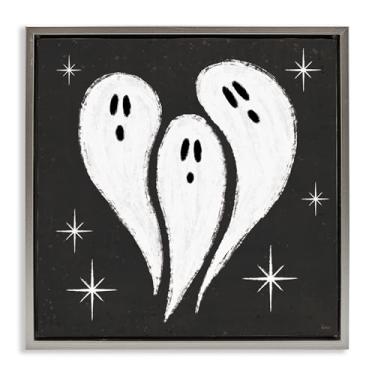 Imagem de Stupell Industries Wee Bit Wicked Ghosts Gray Floater Canvas Wall Art, design por Veronique Charron, 18 x 18