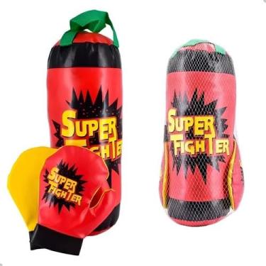 Imagem de Kit de Boxe Infantil com Saco de Pancada e Luvas, Vermelho e Preto