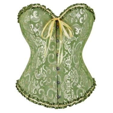 Imagem de Tops de espartilho SZIVYSHI Bustier Shapewear Lingerie Verde Tamanho L