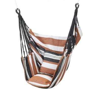 Imagem de Cadeira de rede suspensa, cama giratória, lona, 200 kg, suporte de car