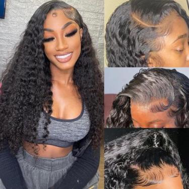 Imagem de Perucas frontais de renda Muzkala Deep Wave 13x6 Cabelo humano 180% de