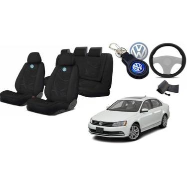 Imagem de Kit de Luxo para Jetta 2015-2020: Capas de Tecido para Bancos + Volant