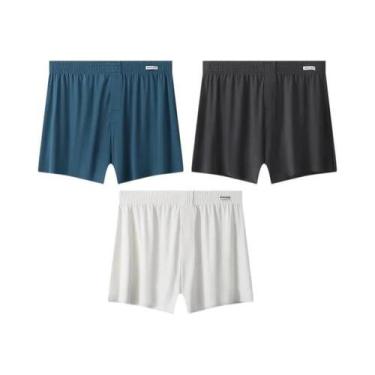 Imagem de Cuecas Boxer Masculinas De Tamanho Grande, Respiráveis, De Seda Gelada
