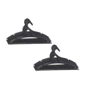 Imagem de Kit 20 Cabides Adulto Preto Antideslizante Organizador