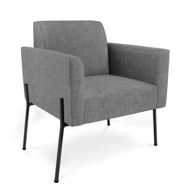 Imagem de Poltrona Pé de Ferro Preto para Consultório Marisa Linho Grafite D03 - D'Rossi