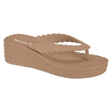 Imagem de Chinelo Beira Rio Anabela Feminino, Nude, 37