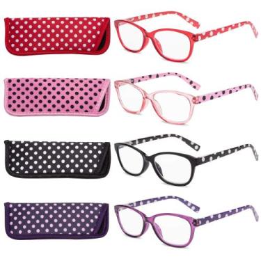 Imagem de Óculos de leitura femininos Eyeguard, 4 pares de bolinhas, 53 mm