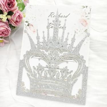 Imagem de JOACHUUY 20 conjuntos de envelopes de bolso para cartão de convite de casamento, convites de aniversário de bebê, convites de quinze anos, convites de 16 doces, chá de panela, chá de bebê, convites de