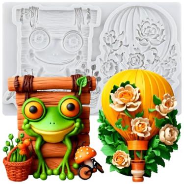 Imagem de MYPRACS Molde de silicone para fondant de balão de ar quente sapo para decoração de bolos de açúcar, topo de cupcake, pasta de goma de chocolate, argila de polímero