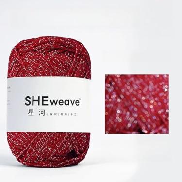 Imagem de Fio de macramê de 1,5 mm, cordão de macramê 100% algodão, fio de crochê 100 programas, fio brilhante brilhante, fio brilhante para crochê e cachecol (Poinsétia vermelha brilhante)