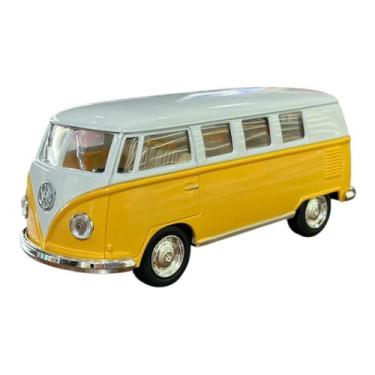 Imagem de Miniatura Volkswagen Kombi Amarelo e Branco Kinsmart 1:32