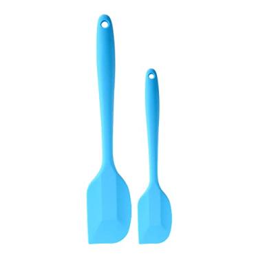 Imagem de Phefop Espátulas de Borracha de Silicone de Grau Alimentício, Alça Ergonômica, Design de Gancho, para Misturador de Manteiga, Ferramenta de Mistura de Raspador de Creme de Bolo, Com (Azul)