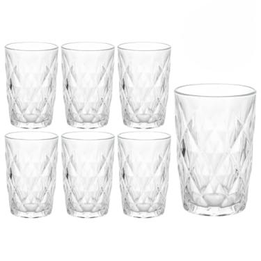 Imagem de Jogo de 6 Copo Diamante de Vidro Transparente Bico de Jaca 300ml