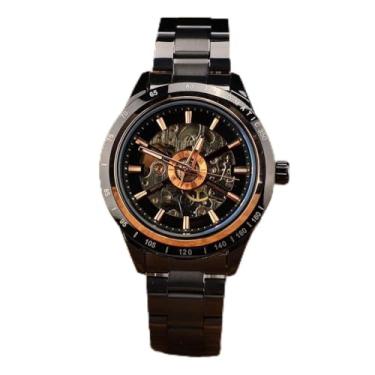 Imagem de ZJchao Relógio Mecânico Automático Masculino Relógio de Pulso de Aço Inoxidável Movimento Auto Negócios Casual Ouro Rosa 43mm (caso de ouro rosa)