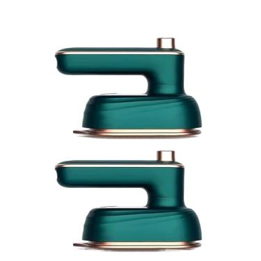 Imagem de Mini Ferro Portatil De Passar Roupa Vapor Para Viagem Elétrico Pequeno 110v e 220v Alta Temperatura(Kit 2-Verde Escuro)