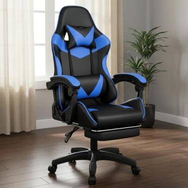 Imagem de Cadeira Escritório Gamer Reclinável Ergonômica Profissional (Azul)
