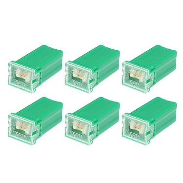 Imagem de Generic 6 peças de fusível padrão em forma de caixa 40 amperes, universal para caminhonetes carros SUV plástico durável metal verde