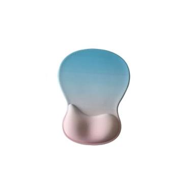 Imagem de Mouse pad ergonômico para escritório e jogos com suporte para descanso de pulso - Almofada de espuma viscoelástica confortável, base de borracha antiderrapante, design elegante para laptop e desktop