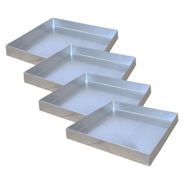 Imagem de Kit 4 Formas De Brownie 25X25X3 Altura Assadeira Alumínio