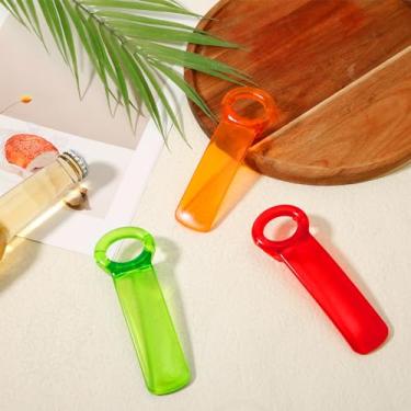 Imagem de 3 abridores de jarras, abridor manual de tampa de lata, ferramenta de abridor de lata para chave de pote para mulheres idosas mãos fracas (laranja, verde, vermelho)