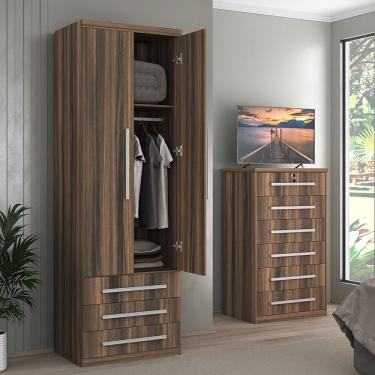 Imagem de Guarda-Roupa 2 Portas 3 Gavetas Modular 1303 Ilan San Remo