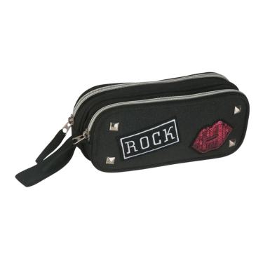 Imagem de Estojo Duplo Escolar Glitter Gang Rock Preto - Clio