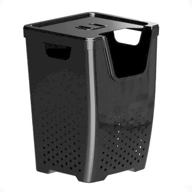 Imagem de Cesto Organizador Multiuso De Roupas Empilhavel Preto 43L