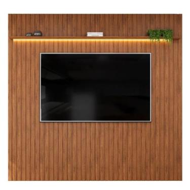 Imagem de Painel Para Tv Até 85 Polegadas 2,50m Ripado Autêntico com Led e Prate