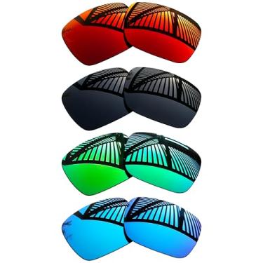 Imagem de MYCOURAG 4 pares de lentes de reposição para óculos de sol RayBan RW4012 Wayfarer (Gen 2) 50 mm - preto sólido + esmeralda + azul gelo + vermelho fogo